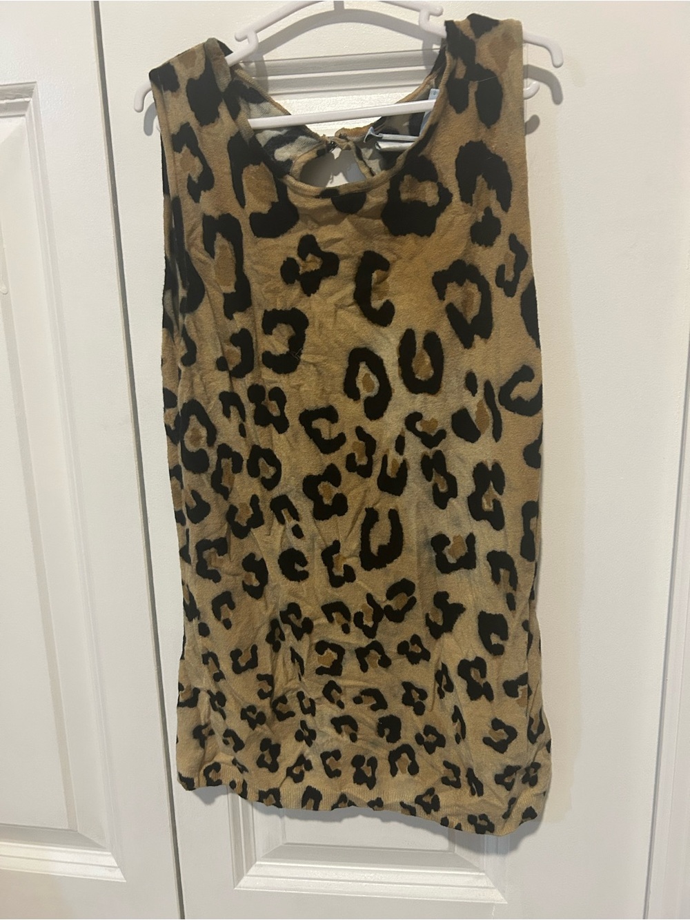 Blumarine Sleeveless Leopard Print Tank Top in Tan & Black read!!!